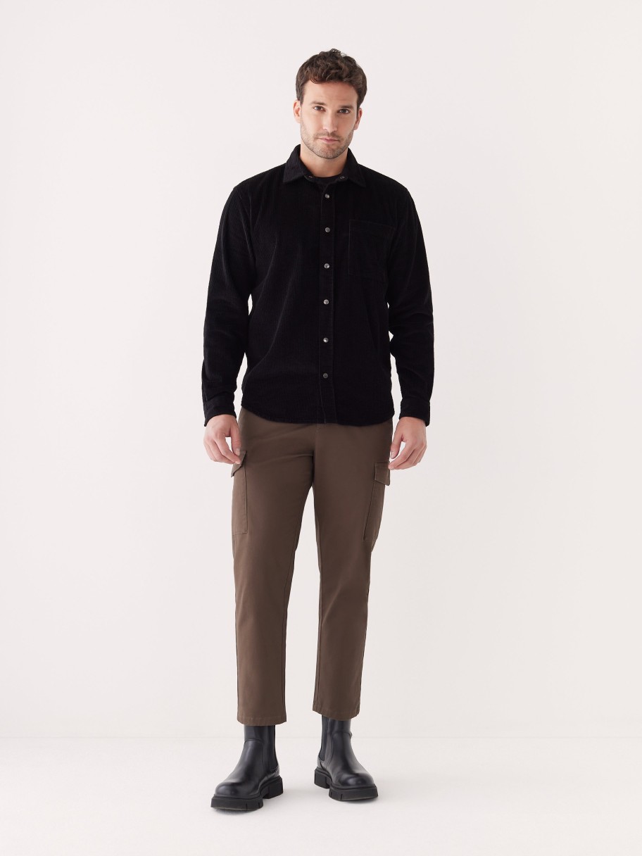 Men Frank And Oak Shirts & Polo Shirts | The Corduroy Shirt In Black