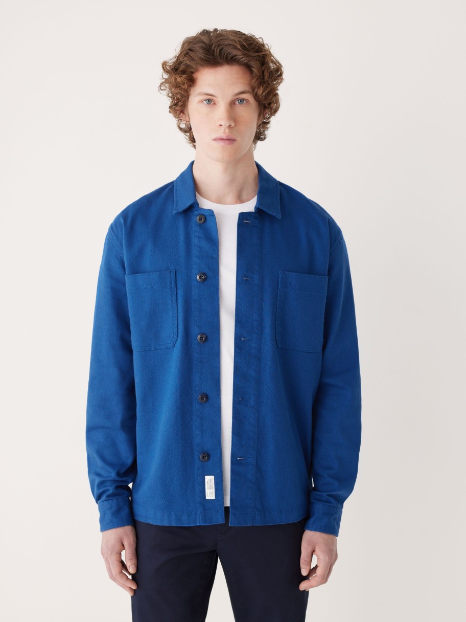 Men Frank And Oak Blazers & Overshirts | The Worker Overshirt In Cobalt