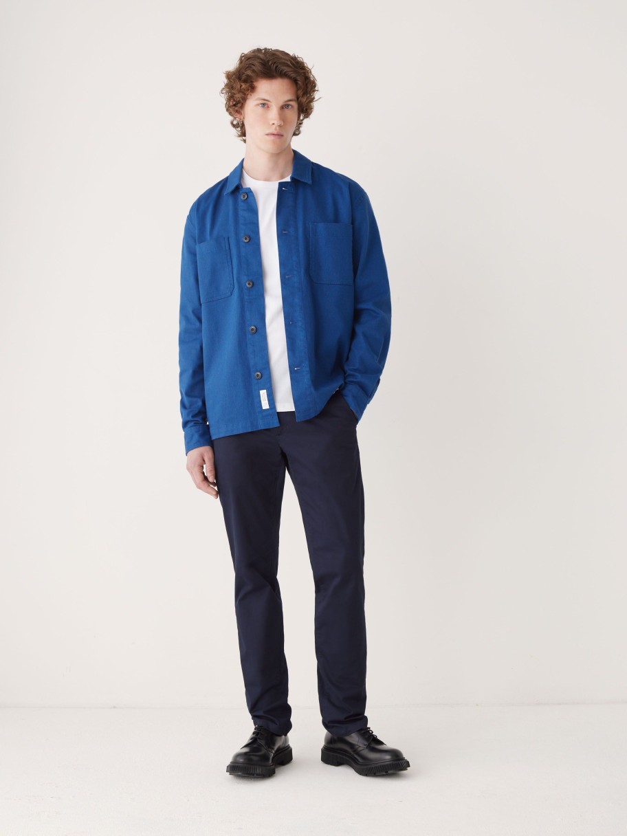 Men Frank And Oak Blazers & Overshirts | The Worker Overshirt In Cobalt