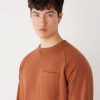 Men Frank And Oak Sweaters & Cardigans | The French Fleece Crewneck In Burnt Orange