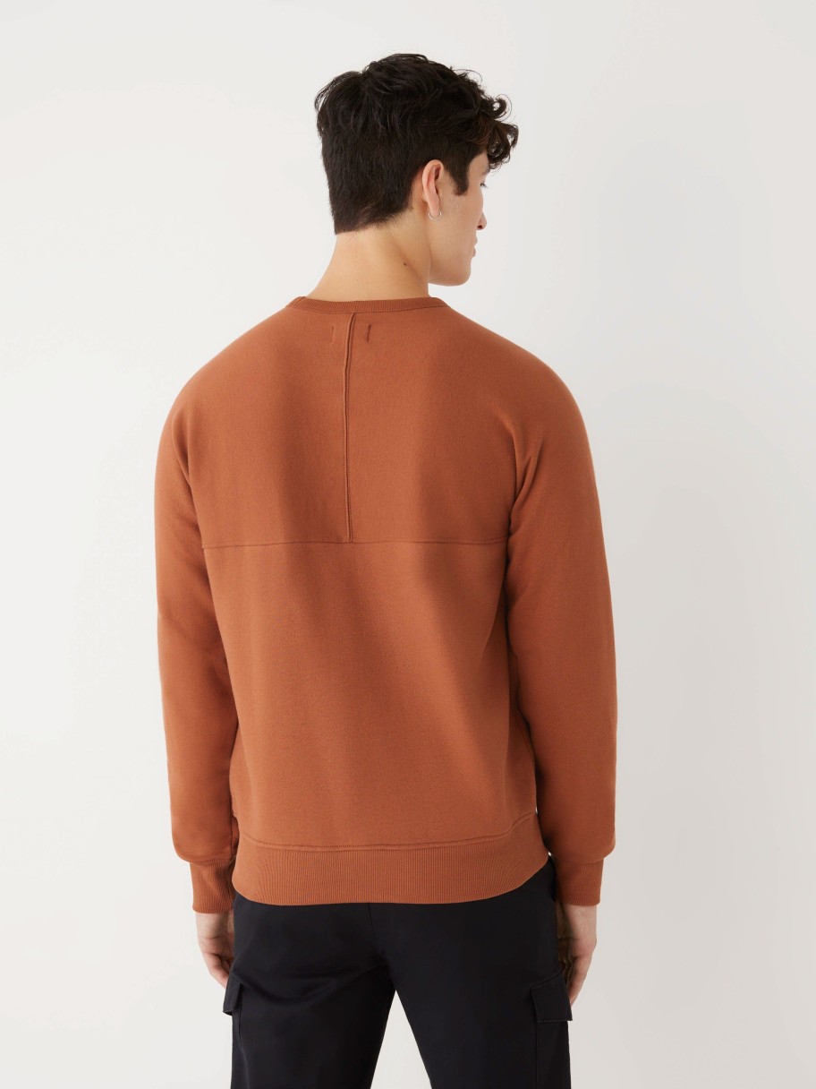 Men Frank And Oak Sweaters & Cardigans | The French Fleece Crewneck In Burnt Orange