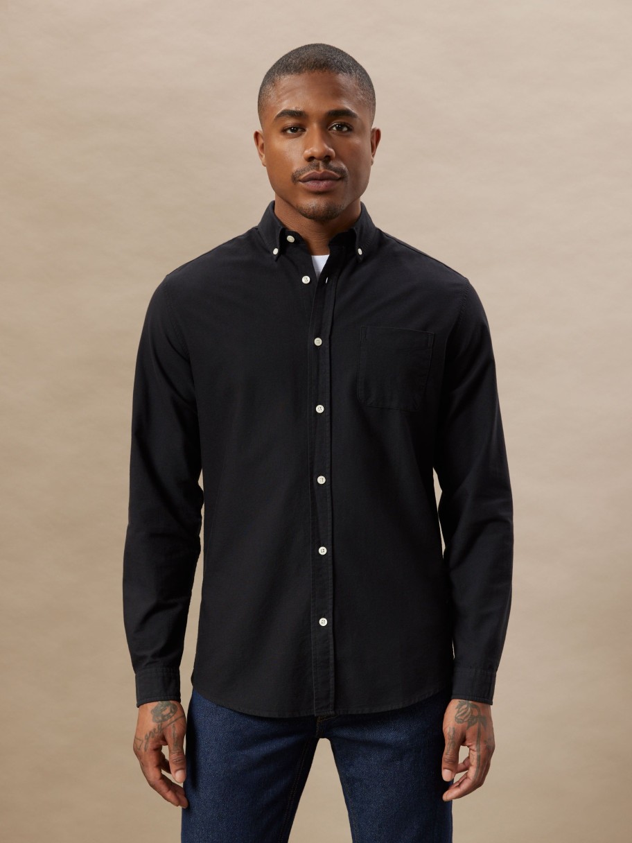 Men Frank And Oak Shirts & Polo Shirts | The Jasper Oxford Shirt In Black