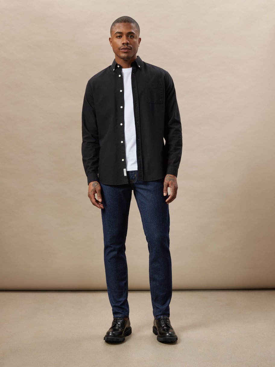 Men Frank And Oak Shirts & Polo Shirts | The Jasper Oxford Shirt In Black