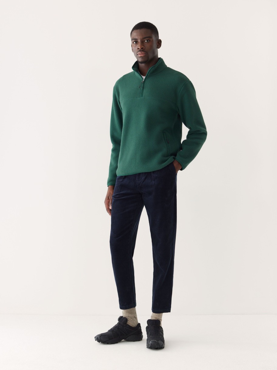 Men Frank And Oak Sweaters & Cardigans | The Axis Polar Fleece Pullover In Midnight Teal