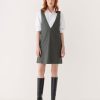 Women Frank And Oak Dresses & Jumpsuits | The Pinstripe Pinafore Dress In Cool Grey