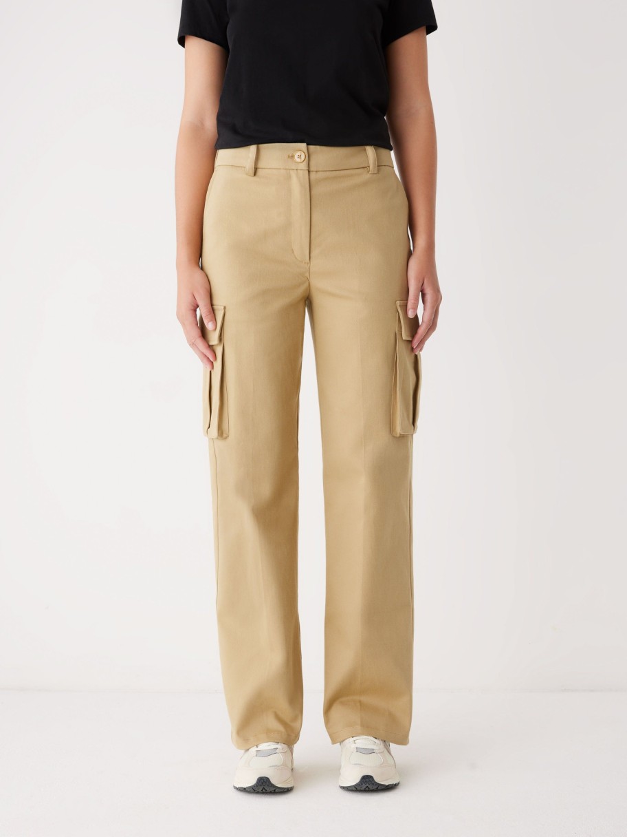 Women Frank And Oak Pants | The Annie Cargo Pant In Golden Beige