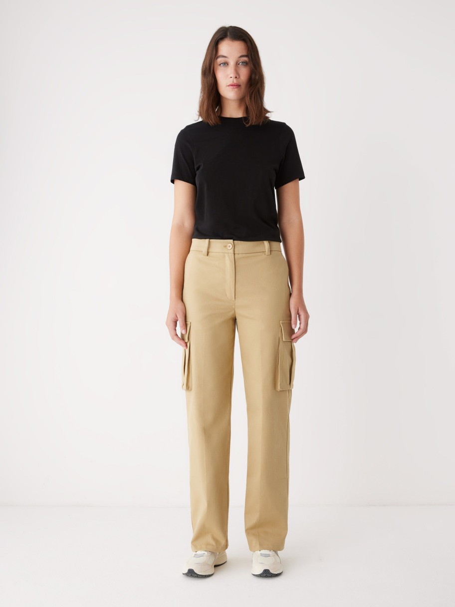 Women Frank And Oak Pants | The Annie Cargo Pant In Golden Beige