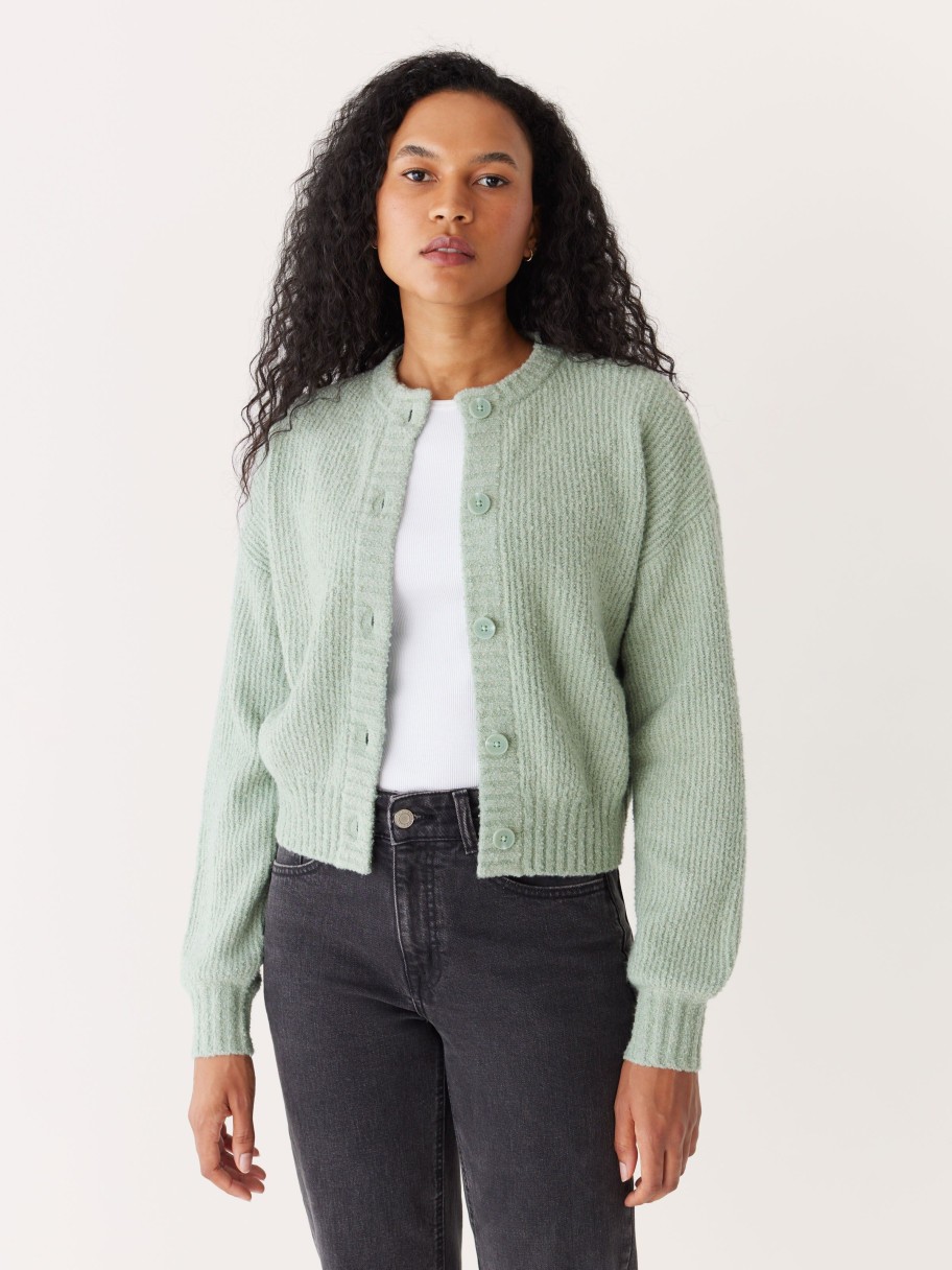 Women Frank And Oak Sweaters & Cardigans | The Seawool® Sweater Cardigan In Eucalyptus