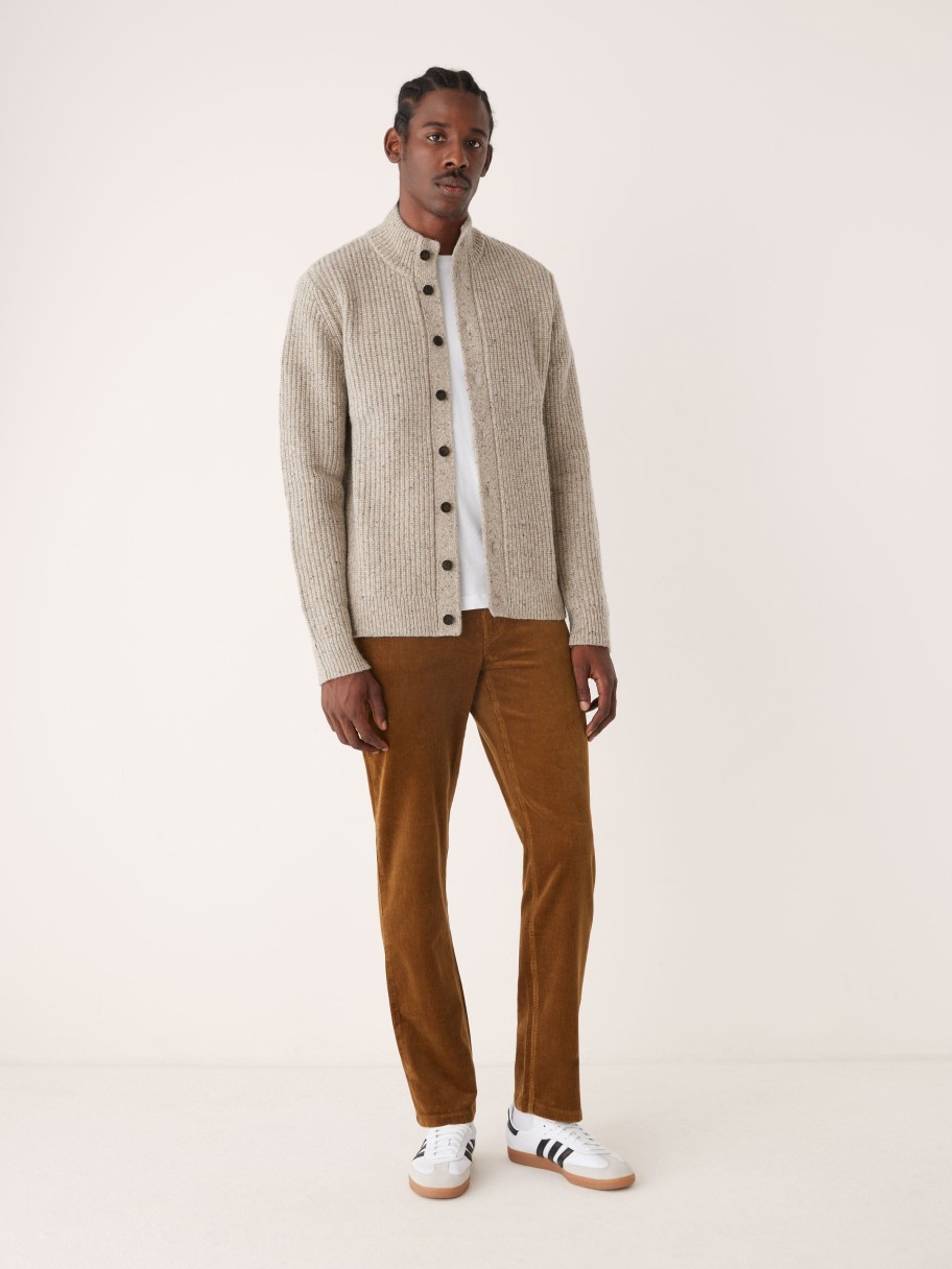 Men Frank And Oak Sweaters & Cardigans | The Donegal Button-Up Sweater In Beige