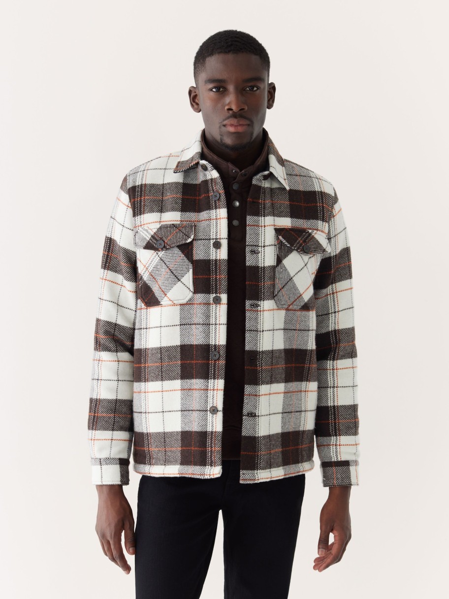 Men Frank And Oak Blazers & Overshirts | The Plaid Overshirt In Espresso