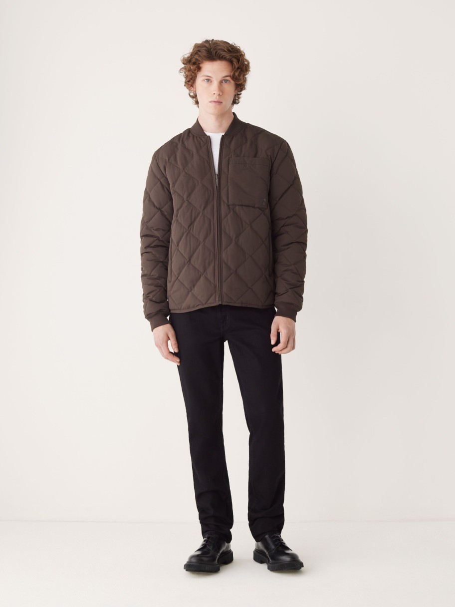 Men Frank And Oak Jackets & Coats | The Skyline Reversible Bomber In Espresso