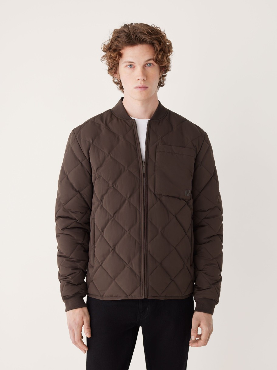 Men Frank And Oak Jackets & Coats | The Skyline Reversible Bomber In Espresso