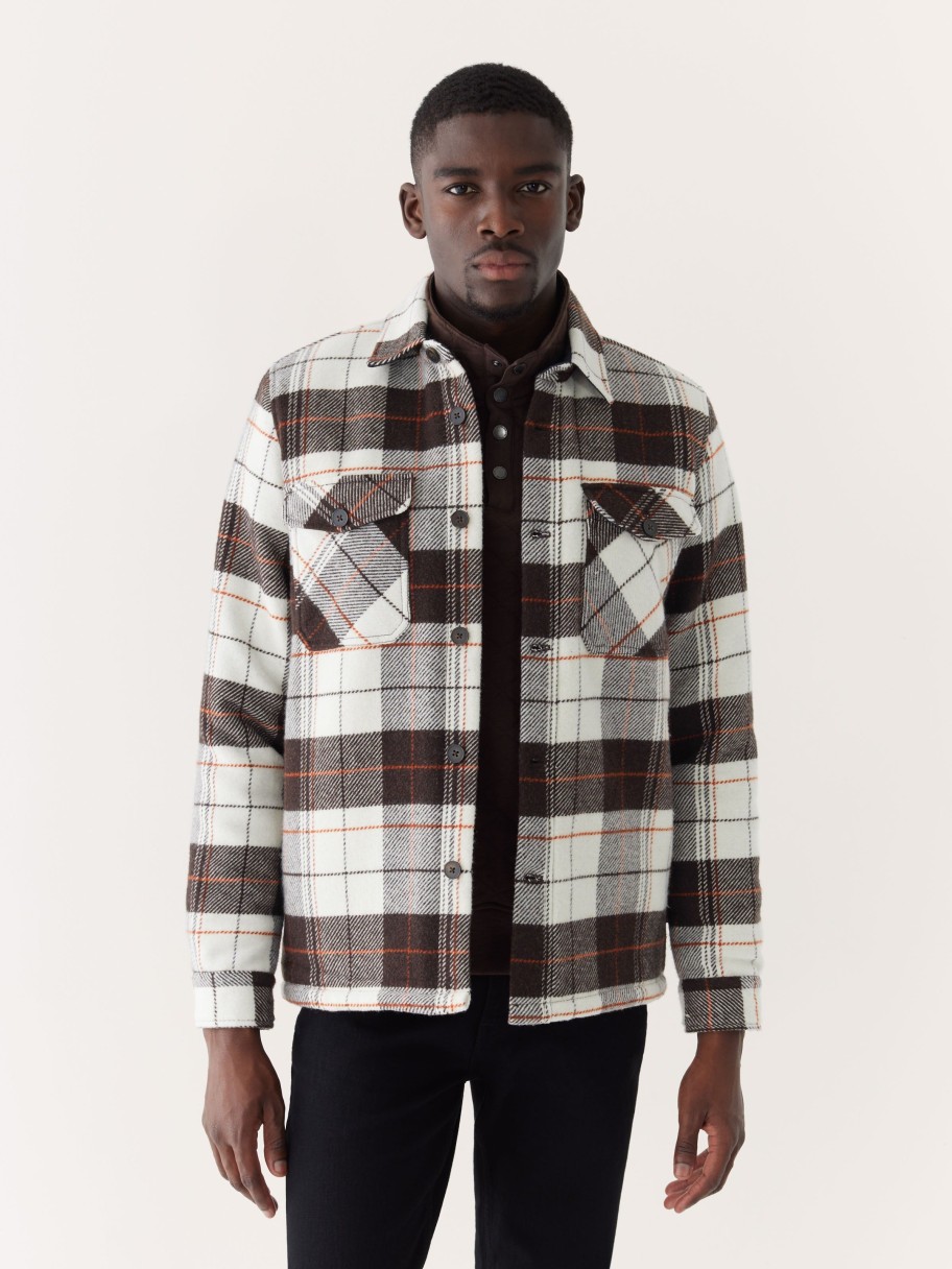 Men Frank And Oak Jackets & Coats | The Plaid Overshirt In Espresso