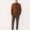 Men Frank And Oak Sweaters & Cardigans | The Lambswool Overshirt In Cinnamon