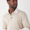 Men Frank And Oak Sweaters & Cardigans | The Long Sleeve Rugby Polo In Hummus