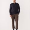 Men Frank And Oak Sweaters & Cardigans | The Yak Wool V-Neck Sweater In Navy