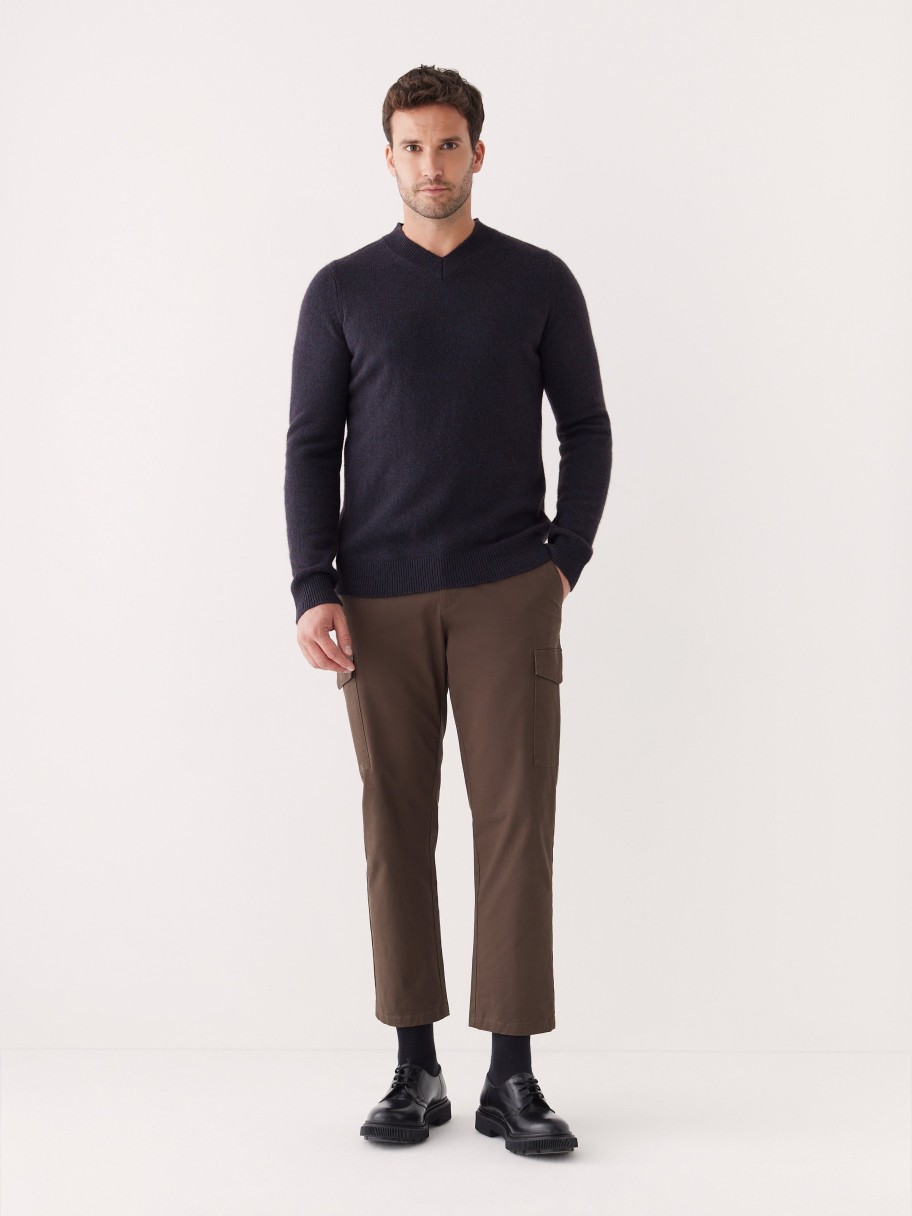 Men Frank And Oak Sweaters & Cardigans | The Yak Wool V-Neck Sweater In Navy