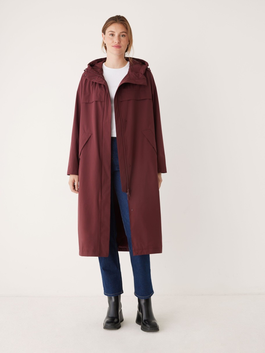 Women Frank And Oak Jackets & Coats | The Anorak Rain Jacket In Dark Red