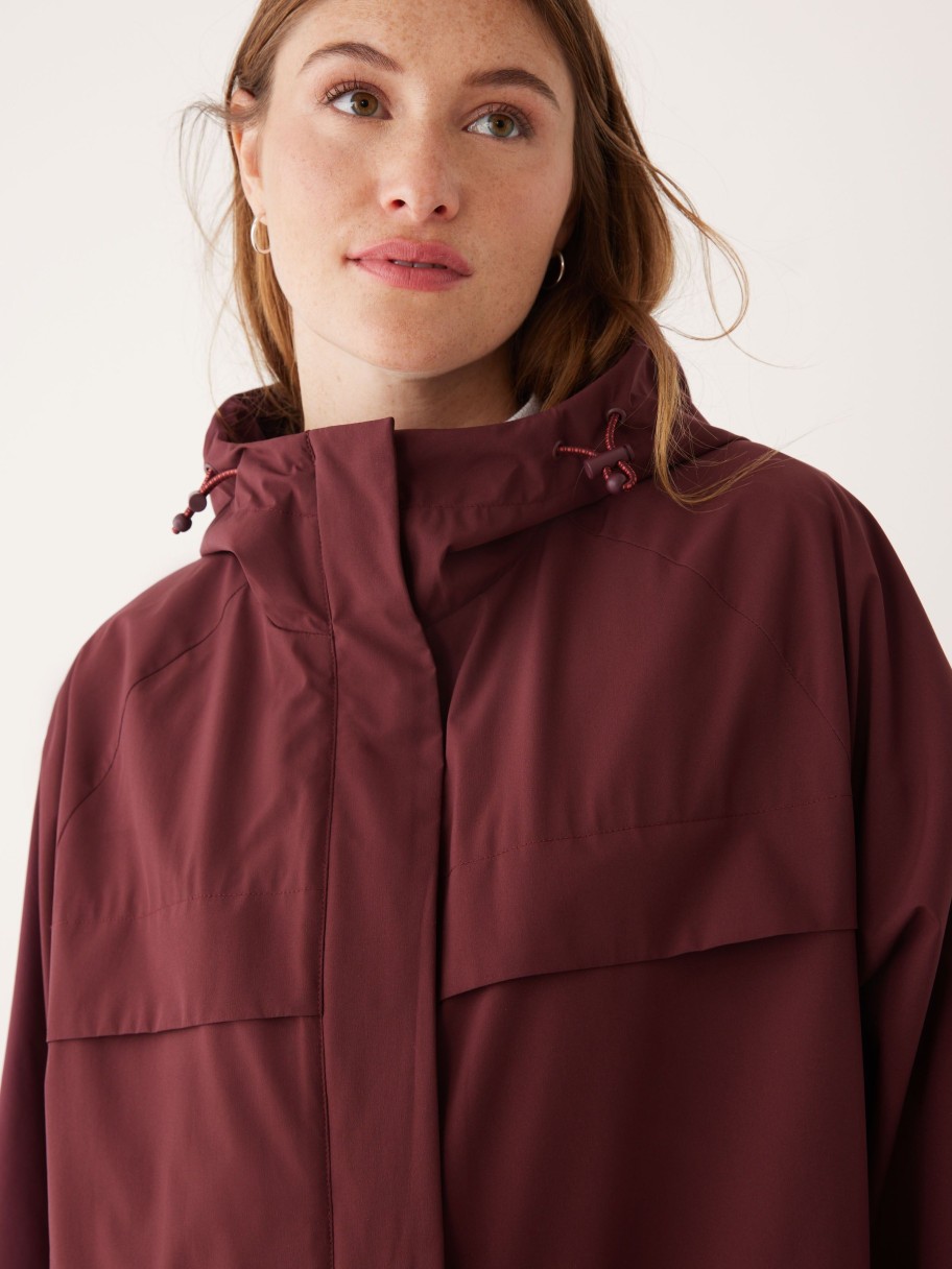 Women Frank And Oak Jackets & Coats | The Anorak Rain Jacket In Dark Red