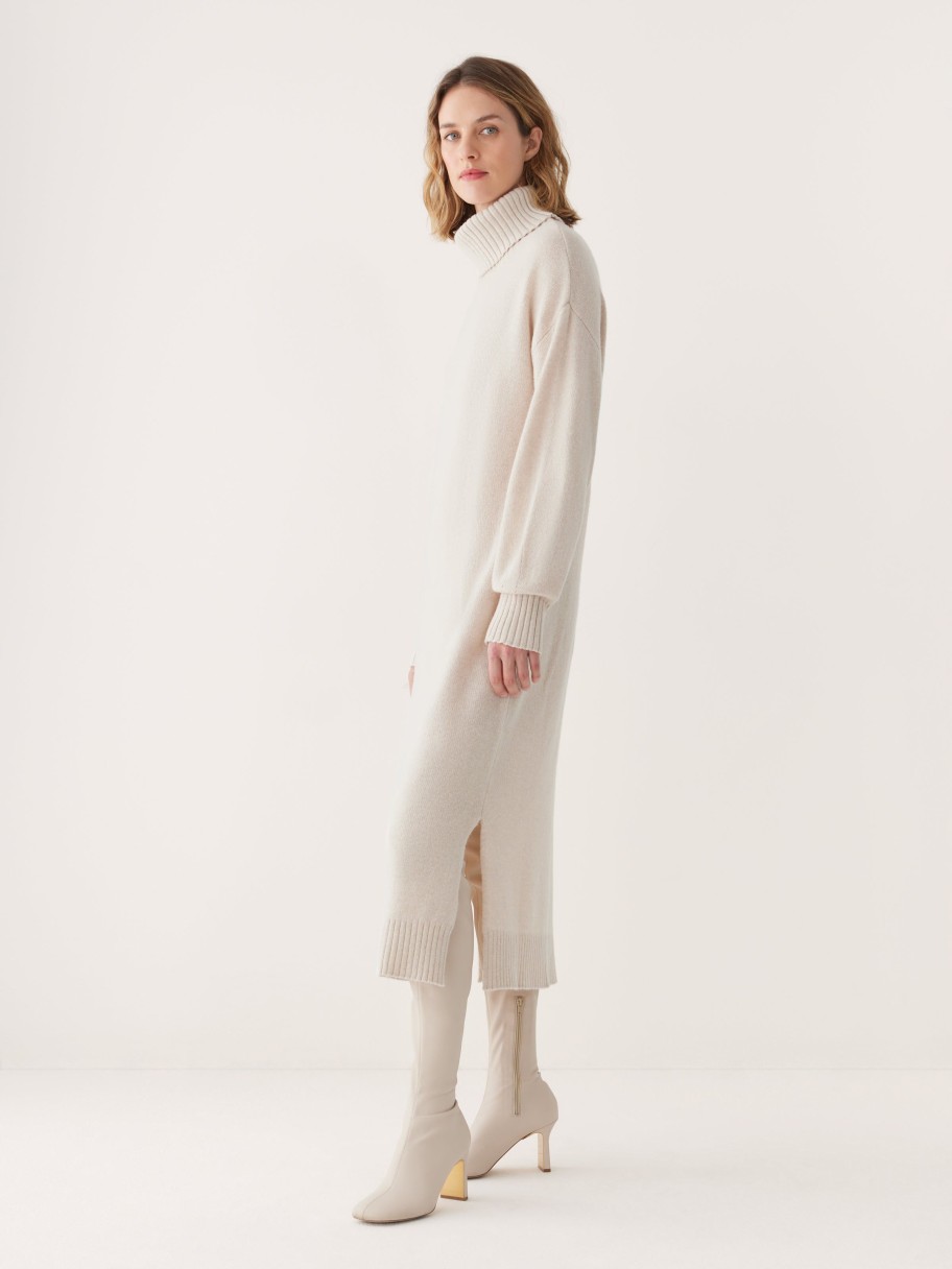 Women Frank And Oak Sweaters & Cardigans | The Turtleneck Sweater Dress In Cream