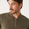 Men Frank And Oak Shirts & Polo Shirts | The Short Sleeve Polo Knit In Brown Crocodile