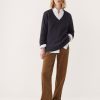 Women Frank And Oak Sweaters & Cardigans | The Yak Wool Tunic Sweater In Navy