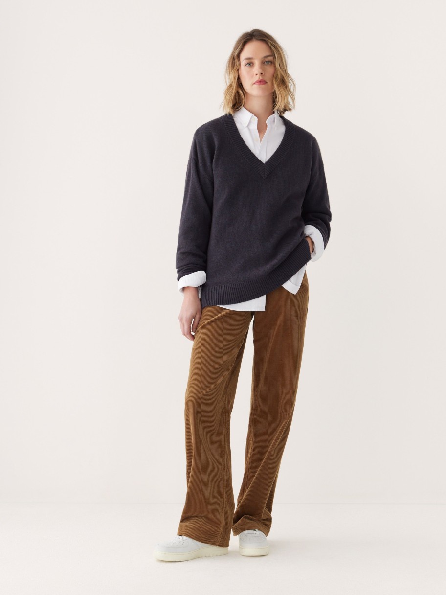 Women Frank And Oak Sweaters & Cardigans | The Yak Wool Tunic Sweater In Navy