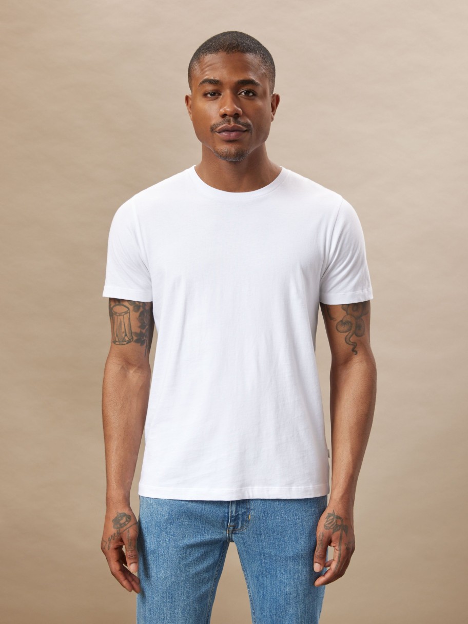 Men Frank And Oak T-Shirts | The Slim Fit Essential T-Shirt In Bright White