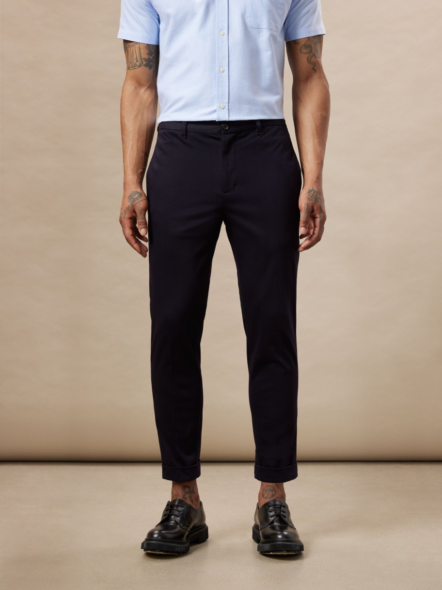 Men Frank And Oak Pants | The Colin Tapered Fit Flex Pant In Navy