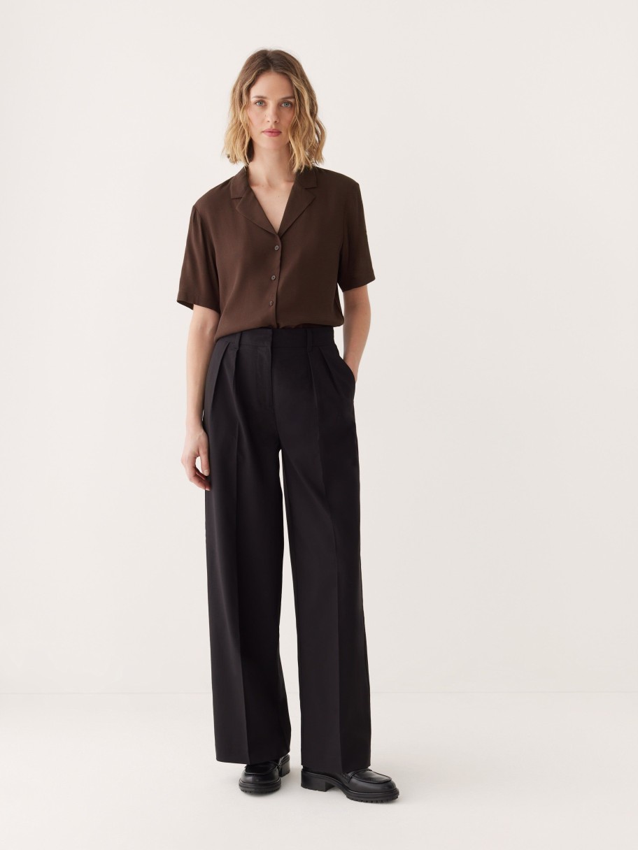 Women Frank And Oak Blouses & Shirts | The Camp Collar Blouse In Elderberry