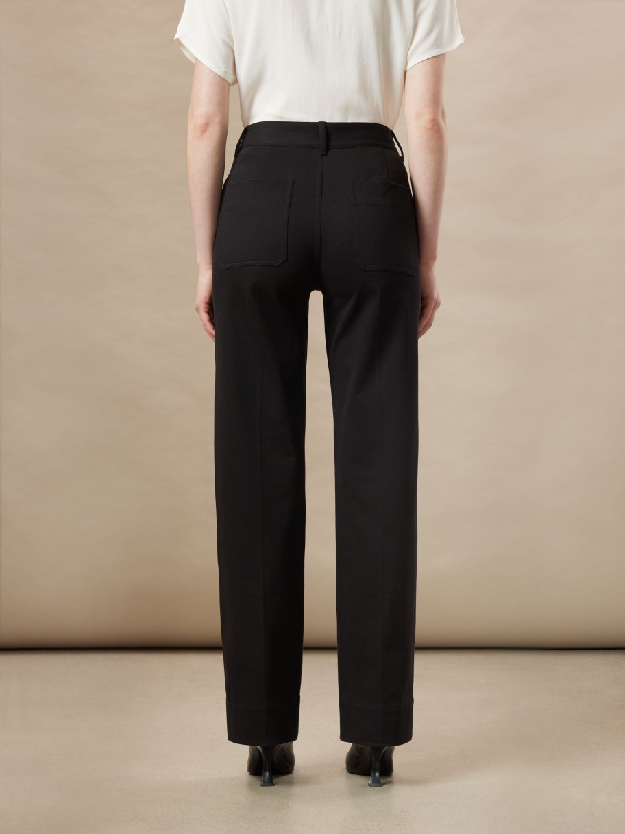 Women Frank And Oak Pants | The Jane Flex Straight Fit Pant In Black