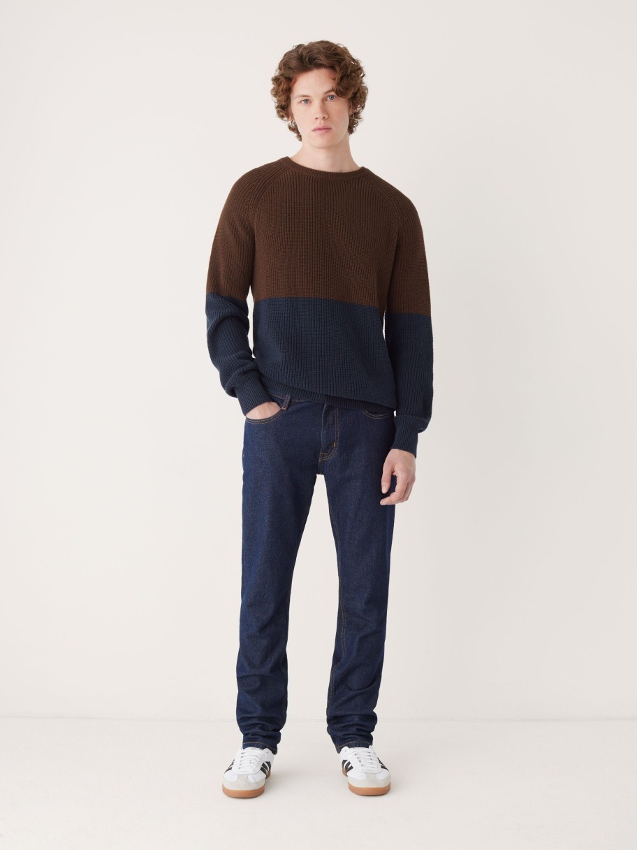 Men Frank And Oak Sweaters & Cardigans | The Colour Block Sweater In Cafe