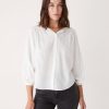 Women Frank And Oak Blouses & Shirts | The Button Up Long Sleeve Blouse In White