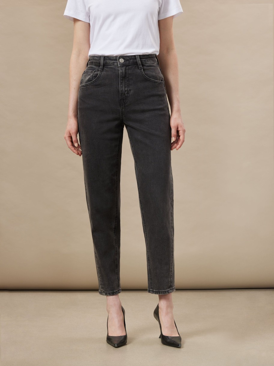 Women Frank And Oak Denim | The Linda Balloon Fit High Rise Jean In Washed Black