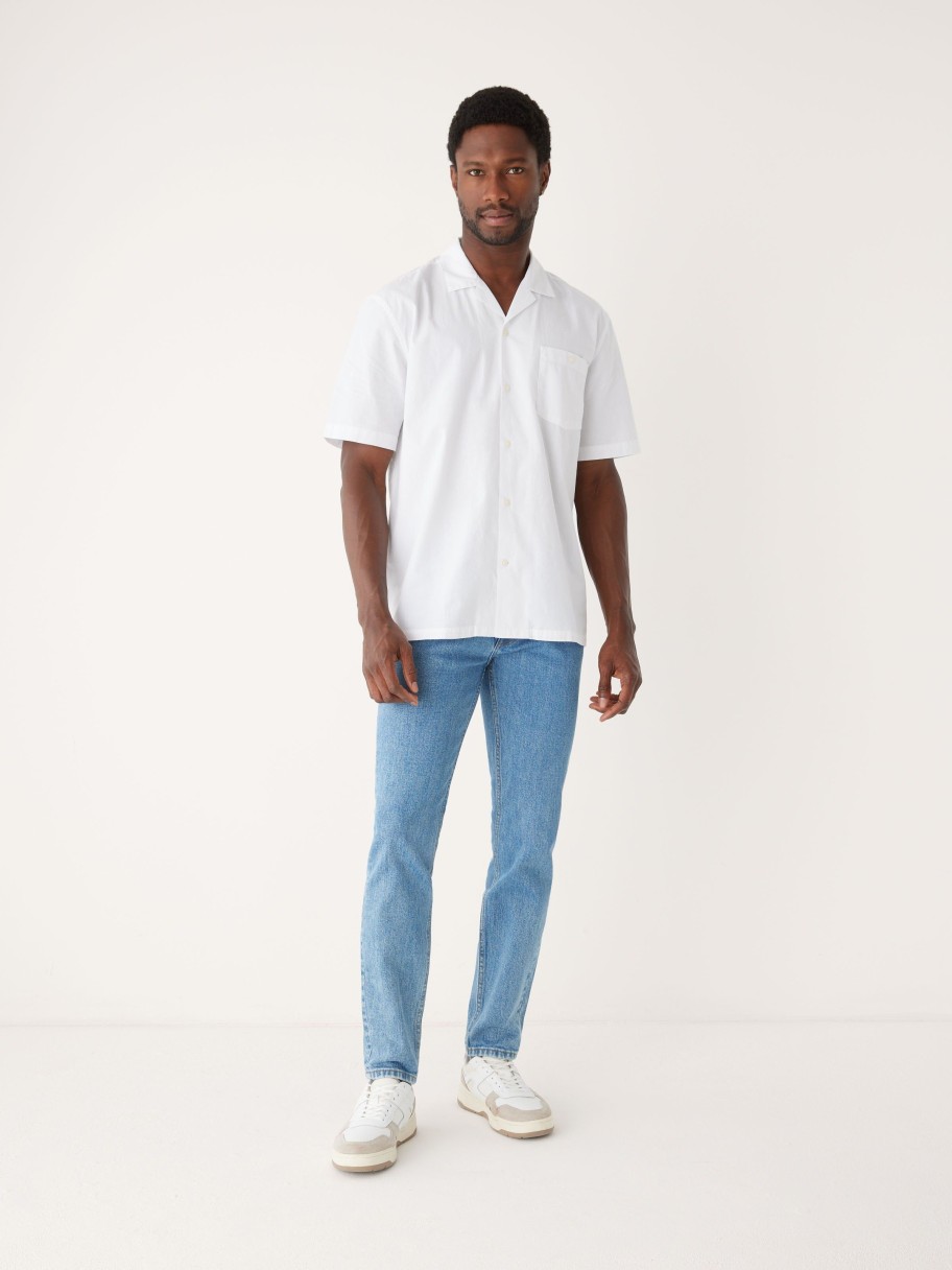 Men Frank And Oak Shirts & Polo Shirts | The Poplin Camp Collar In Bright White