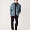 Men Frank And Oak Blazers & Overshirts | The Tundra Polar Fleece Overshirt In Stormy Blue