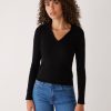 Women Frank And Oak Sweaters & Cardigans | The Merino Johnny Collar Sweater In Black