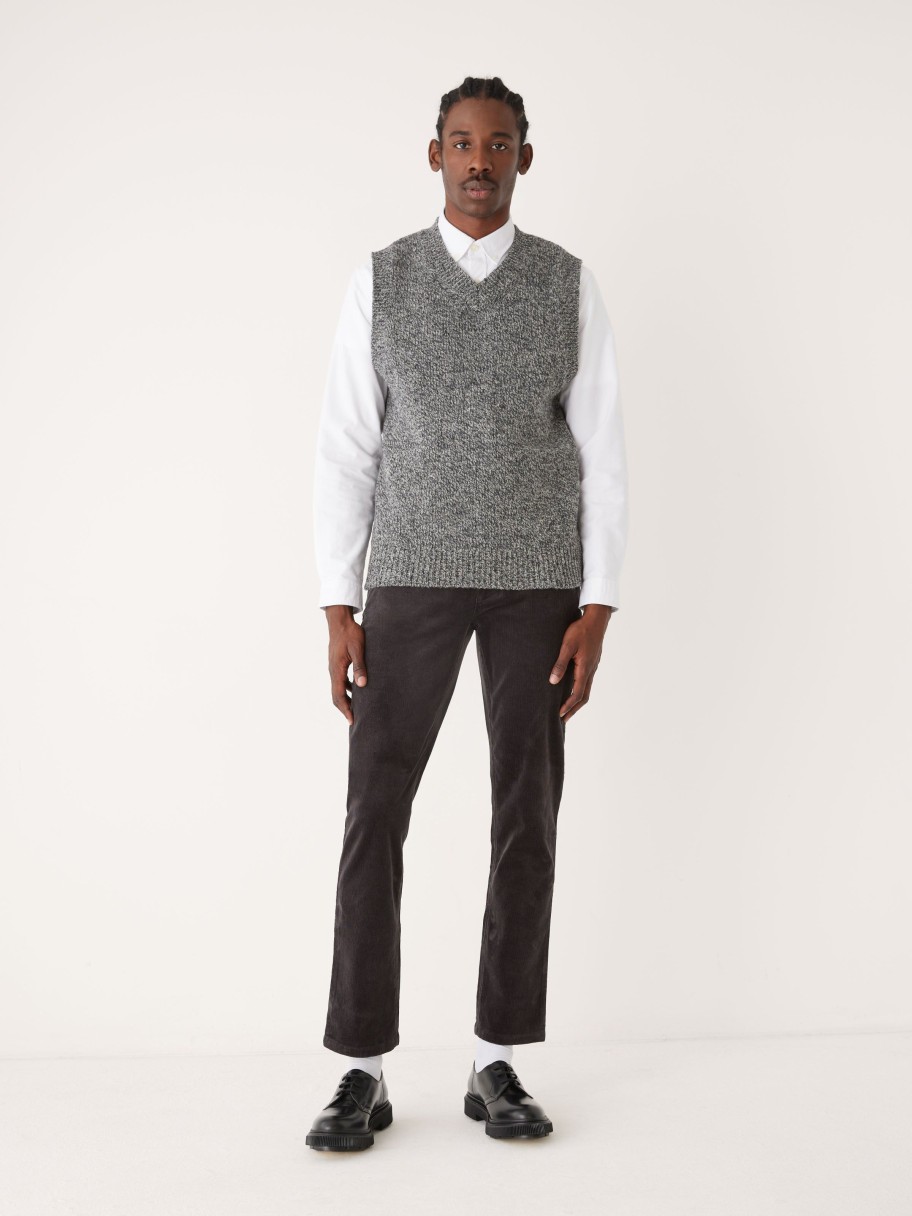 Men Frank And Oak Sweaters & Cardigans | The Donegal Sweater Vest In Charcoal