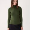 Women Frank And Oak T-Shirts & Tops | The Essential Long Sleeve Mockneck In Kombu Green