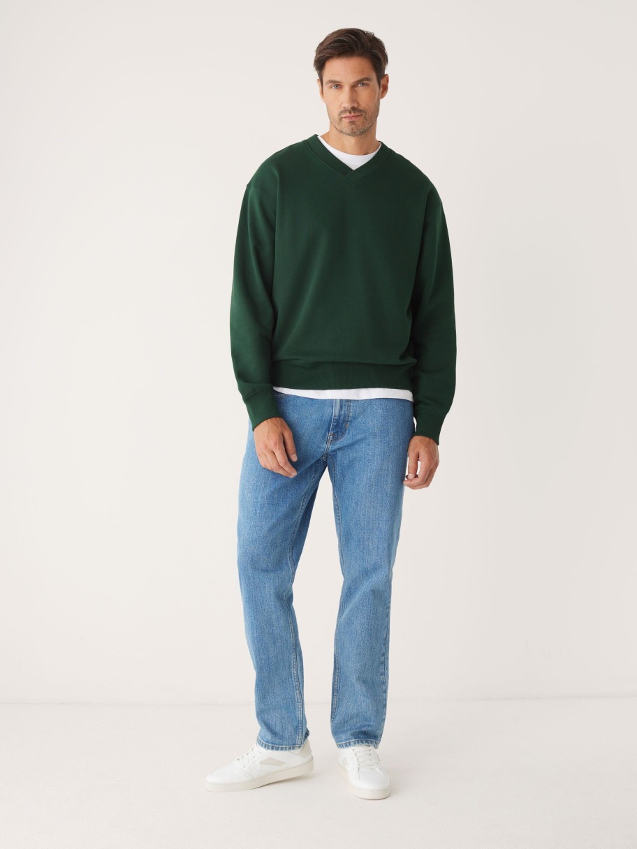 Men Frank And Oak Sweaters & Cardigans | The V-Neck Sweatshirt In Pine Grove