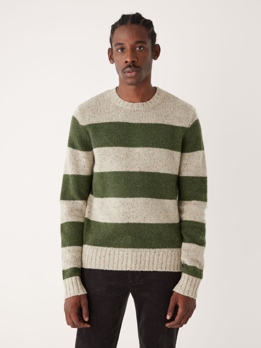 Men Frank And Oak Sweaters & Cardigans | The Lambswool Crewneck Sweater In Forest Green