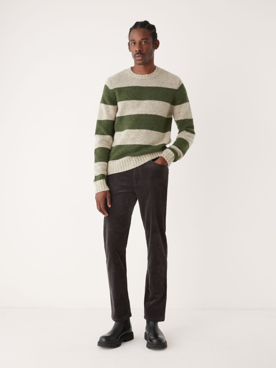 Men Frank And Oak Sweaters & Cardigans | The Lambswool Crewneck Sweater In Forest Green