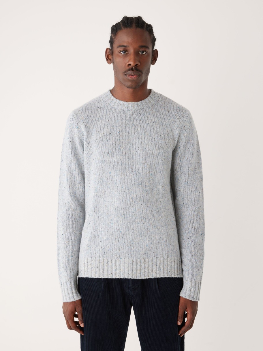 Men Frank And Oak Sweaters & Cardigans | The Donegal Crewneck Sweater In Light Blue