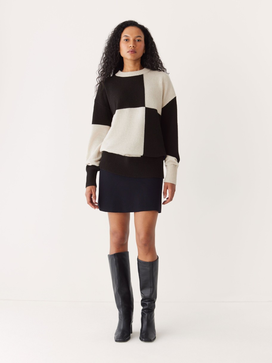 Women Frank And Oak Sweaters & Cardigans | The Comfort Patchwork Sweater In Black