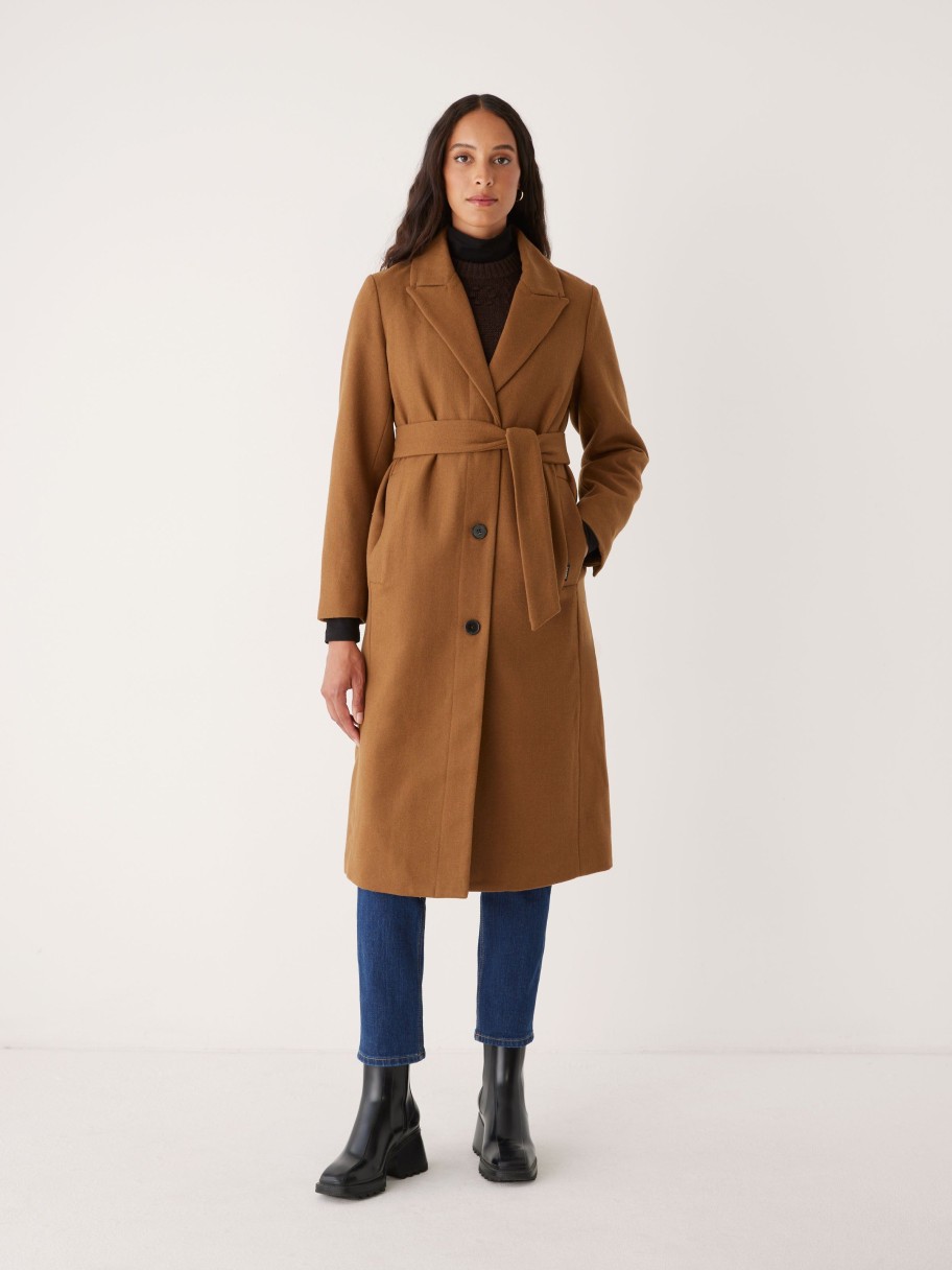 Women Frank And Oak Jackets & Coats | The Laurence Topcoat In Cognac