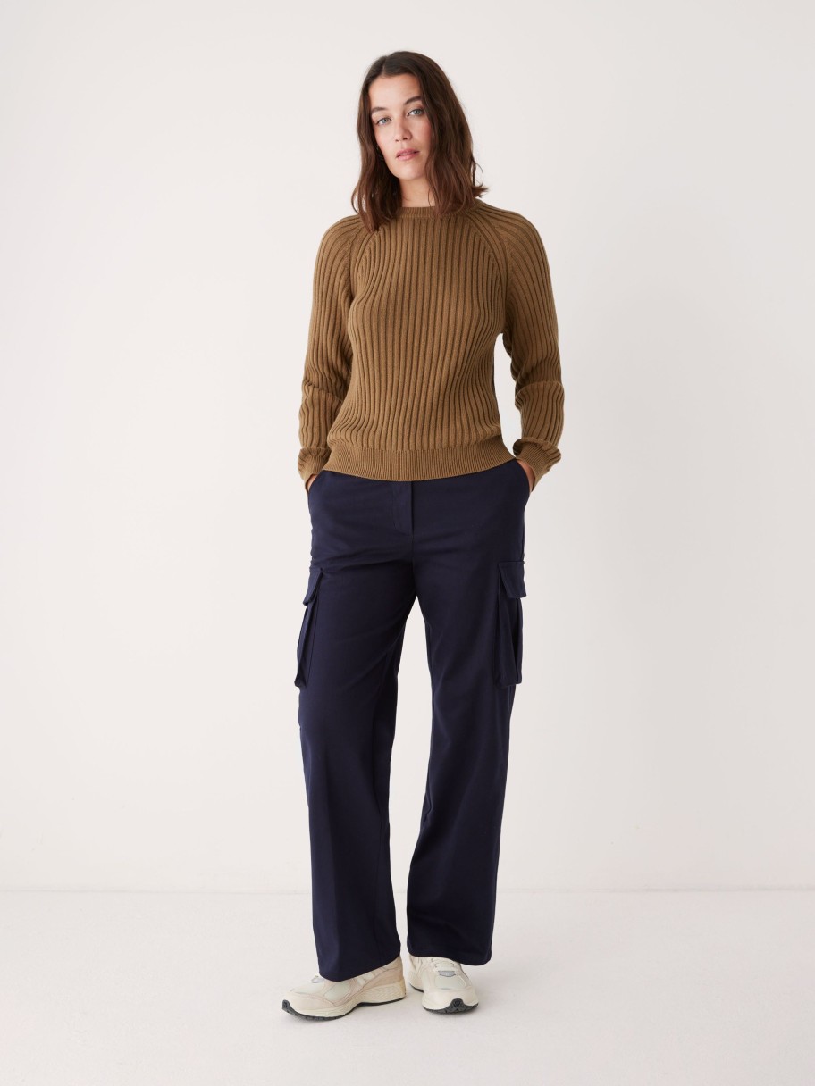 Women Frank And Oak Sweaters & Cardigans | The Ara Seacell™ Sweater In Amber Brown