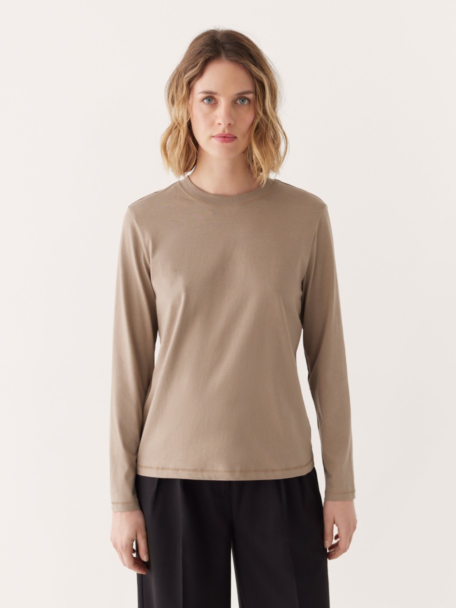 Women Frank And Oak T-Shirts & Tops | The Long Sleeve T-Shirt In Champagne