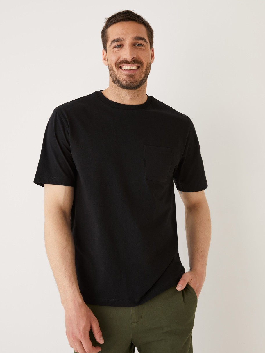 Men Frank And Oak T-Shirts | The Relaxed Fit Essential T-Shirt In Black