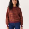 Women Frank And Oak Sweaters & Cardigans | The Drop Shoulder Crewneck Sweater In Red Wine