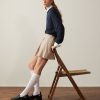 Women Frank And Oak Skirts | The Pleated Mini Skirt In Oxford Tan